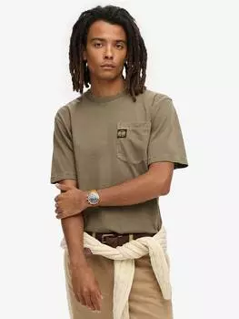 Футболка с карманами с контрастной строчкой Superdry, цвет Washed Morel Brown