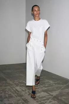 Футболка с карманами ZARA, белый