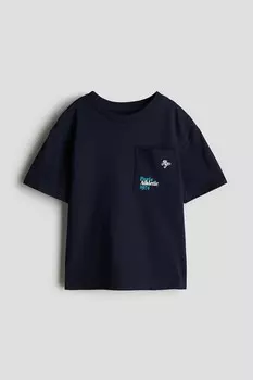 Футболка с карманом H&M, синий