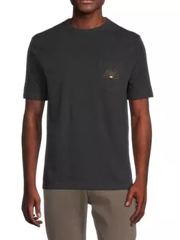 Футболка с карманом и графическим рисунком Faherty, цвет Washed Black