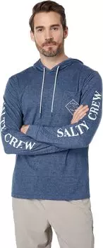 Футболка с карманом и капюшоном Tippet Tech Salty Crew, темно-синий