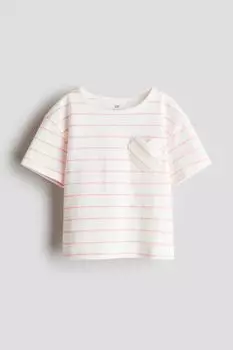 Футболка с карманом-сердечком H&M, белый