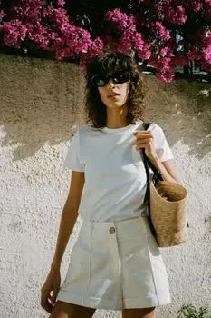 Футболка с карманом ZARA, белый
