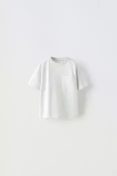 Футболка с карманом ZARA, лед