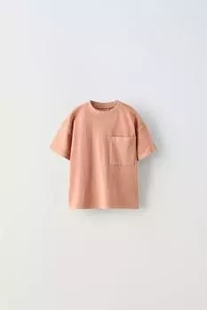 Футболка с карманом ZARA, земля