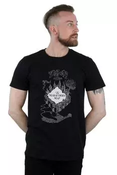 Футболка с картой мародера Harry Potter, черный