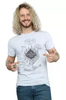 Футболка с картой мародера Harry Potter, серый