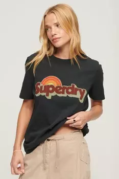 Футболка с классическим логотипом 70-х годов Superdry, синий