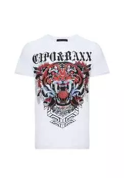 Футболка с классным дизайном Cipo & Baxx, белый