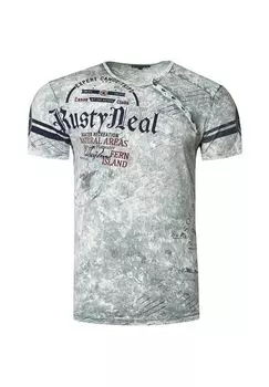 Футболка с классным принтом логотипа RUSTY NEAL, серый