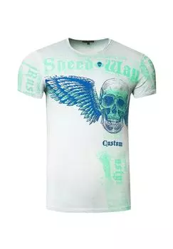 Футболка с классным принтом по всей поверхности RUSTY NEAL, серый