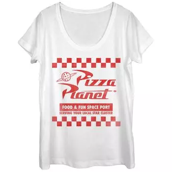 Футболка с клетчатым логотипом Disney/Pixar «История игрушек» для детей Pizza Planet и круглым вырезом Licensed Character