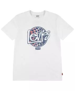 Футболка с клетчатым логотипом и короткими рукавами для мальчиков (для маленьких мальчиков) Levi's