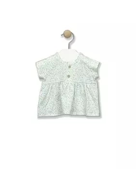 Футболка с кокеткой для девочки с принтом Freedom BABID, зеленый