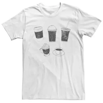 Футболка с коллажем Big & Tall Fifth Sun Coffee Cup Licensed Character, белый