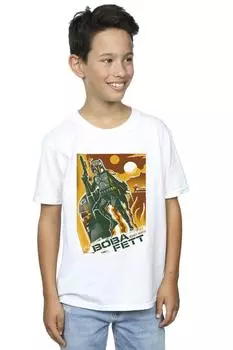 Футболка с коллажем Боба Фетта Star Wars, белый
