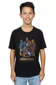 Футболка с коллажем «Мандалорский персонаж» Star Wars, черный