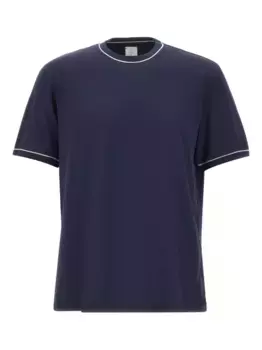Футболка с контрастной отделкой Eleventy, синий