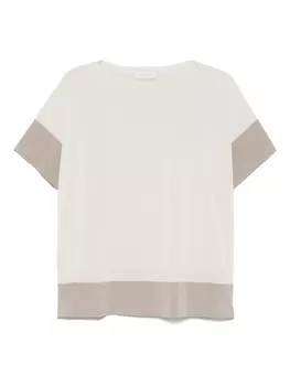 Футболка с контрастной отделкой Le Tricot Perugia, нейтральный