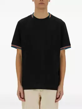 Футболка с контрастной отделкой Paul Smith, черный