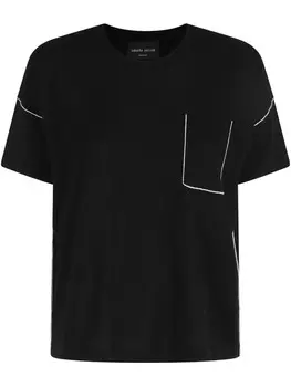 Футболка с контрастной отделкой Roberto Collina, черный