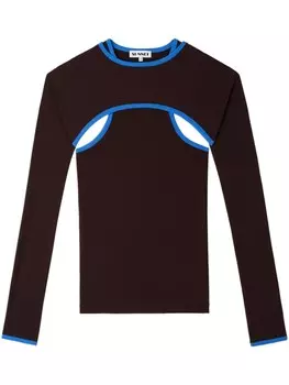 Футболка с контрастной отделкой Sunnei, коричневый