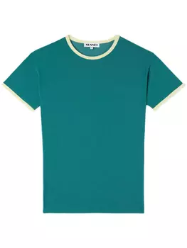 Футболка с контрастной отделкой Sunnei, зеленый