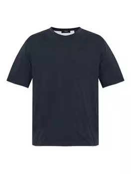 Футболка с контрастной отделкой Theory, синий