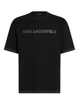 Футболка с контрастной строчкой KARL LAGERFELD, черный