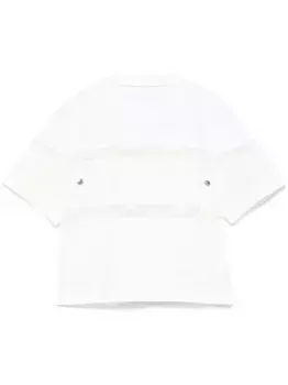 Футболка с контрастной вставкой SACAI, белый