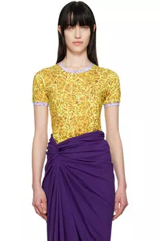 Футболка с контрастным принтом Dries Van Noten, цвет lime