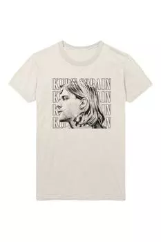 Футболка с контрастным профилем Kurt Cobain, обнаженная