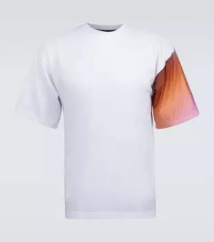 футболка с контрастными рукавами Prada, Bianco+Fuxia