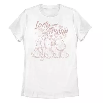 Футболка с контурным рисунком Disney Lady And The Tramp для юниоров Licensed Character