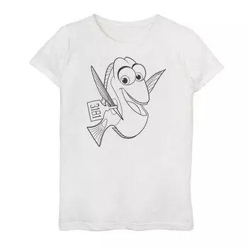 Футболка с контурным рисунком для девочек 7–16 лет Disney/Pixar's Finding Dory Licensed Character