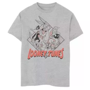 Футболка с контурным рисунком для мальчиков 8–20 лет Looney Tunes Group Shot Licensed Character