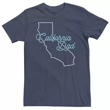 Футболка с контуром Big & Tall "California Dad" Licensed Character, цвет Navy Heather