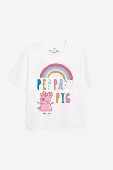 Футболка с контуром каракулей Peppa Pig, белый