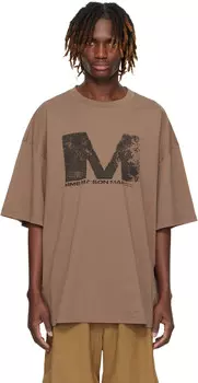 Футболка с коричневым рисунком MM6 Maison Margiela