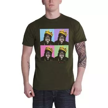 Футболка с короной в стиле поп-арт Biggie Smalls, зеленый