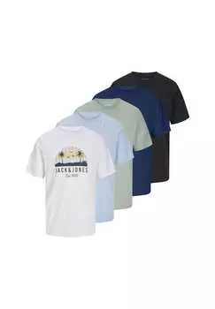 Футболка с коротким рукавом 5 шт. в упаковке Jack & Jones, черный