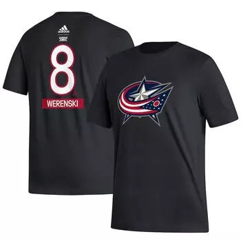 Футболка с коротким рукавом adidas Columbus Blue Jackets, черный
