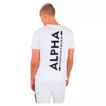 Футболка с коротким рукавом Alpha Industries Backprint, белый