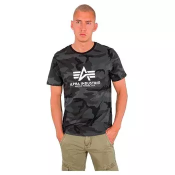 Футболка с коротким рукавом Alpha Industries Basic Camo, черный