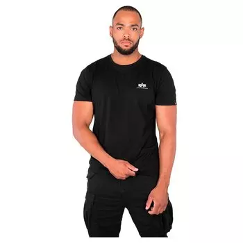 Футболка с коротким рукавом Alpha Industries Basic Small Logo, черный
