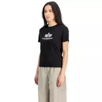 Футболка с коротким рукавом Alpha Industries Basic Puff Print, черный