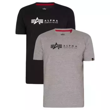 Футболка с коротким рукавом Alpha Industries Label 2 Pack, синий