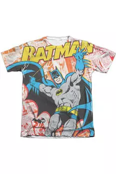 Футболка с коротким рукавом Batman 75 панелей для взрослых из полиэстера/хлопка Gildan, белый