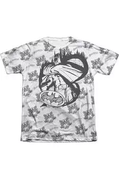 Футболка с коротким рукавом Batman Against The Wall для взрослых 65/35 из полиэстера/хлопка Gildan, белый