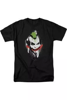 Футболка с коротким рукавом Batman Arkham City Spraypaint Smile для взрослых Gildan, черный